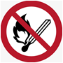 ISO規格の火気厳禁標識