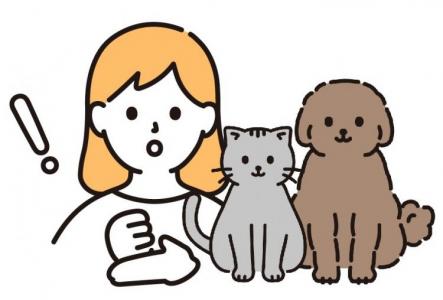 飼い主と犬猫のイラスト