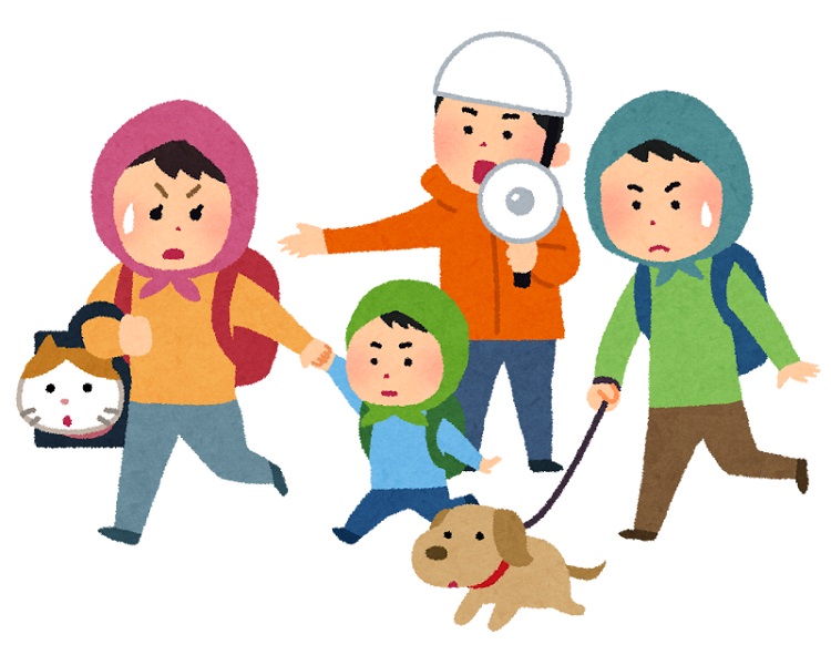 ペット避難のイラスト