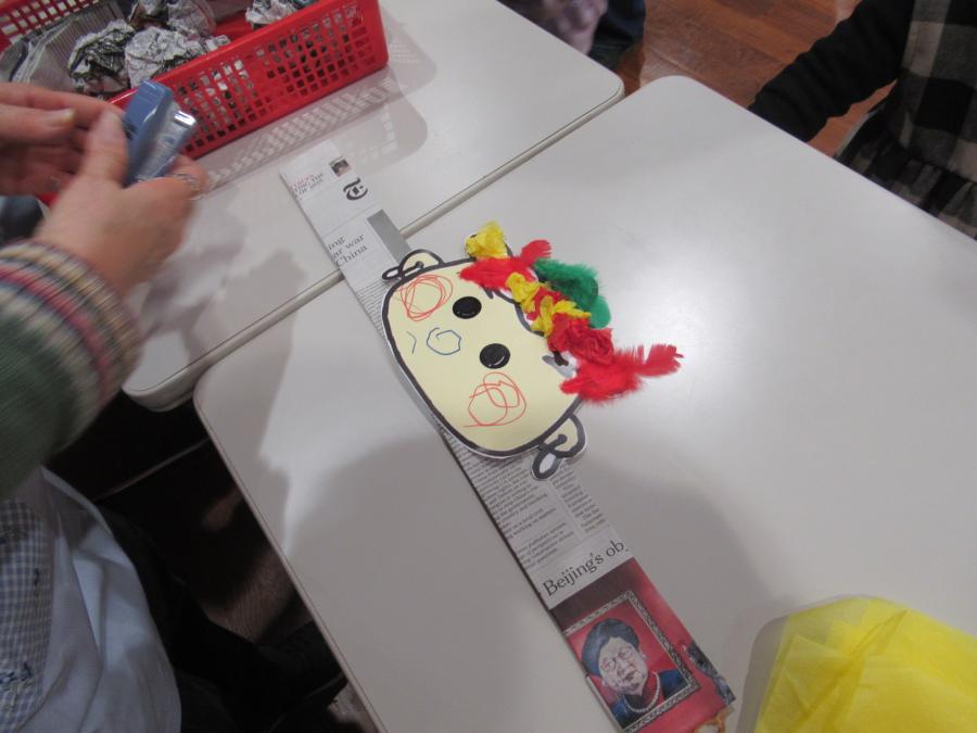 一人の参加者が作ったお面の写真