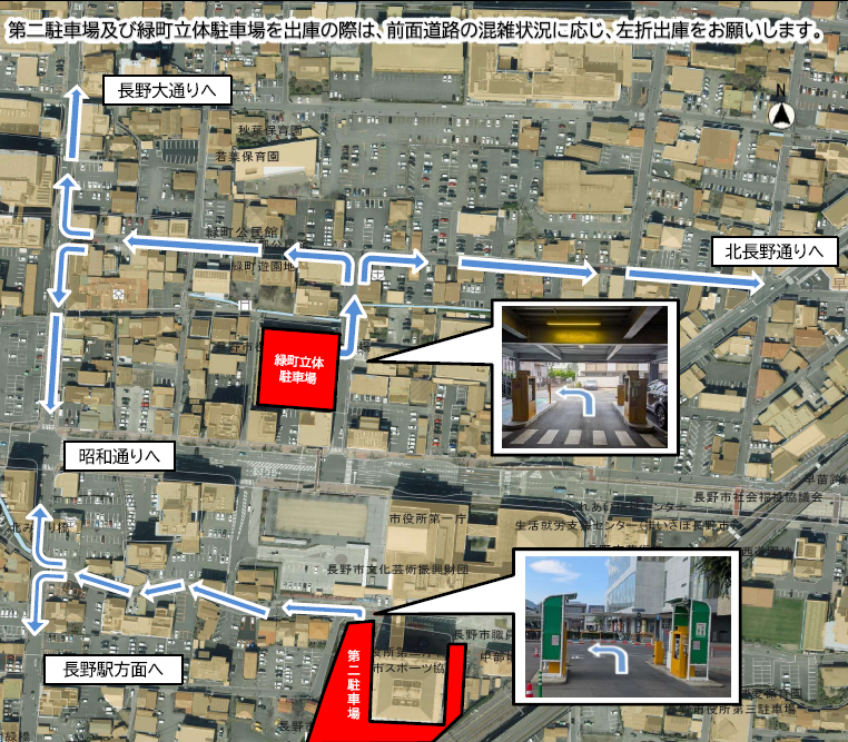 目的地別進行方向案内図