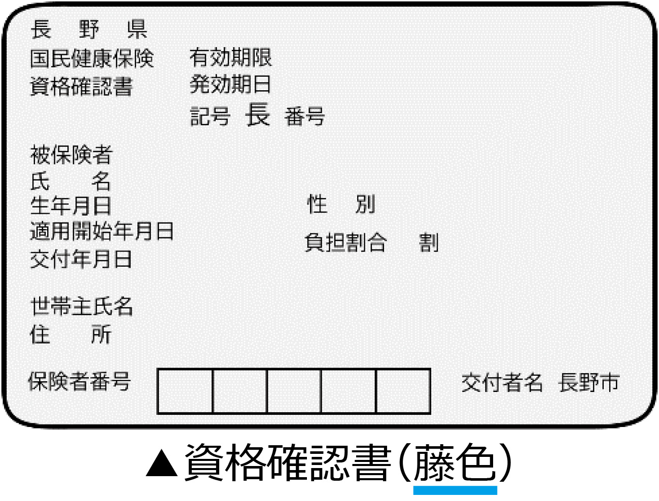 資格確認書の写真