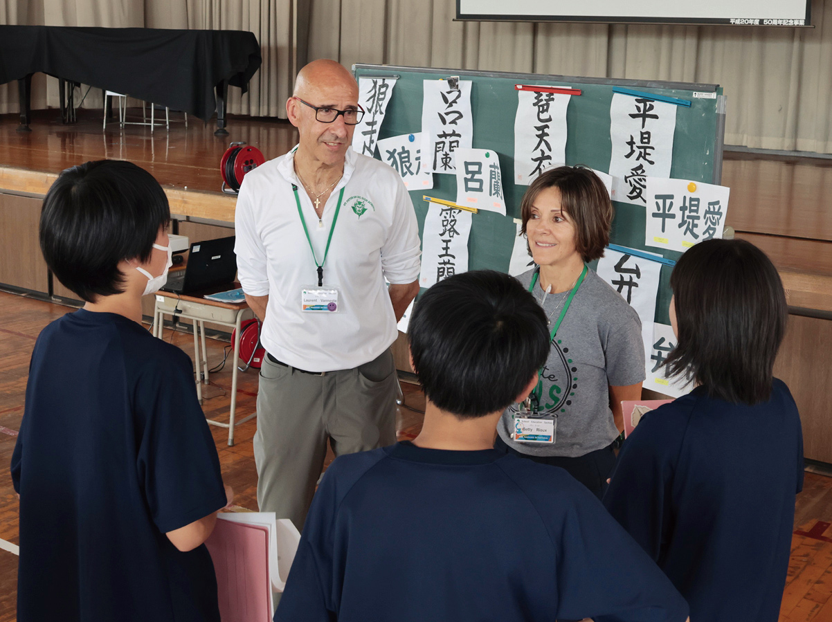 北部中学校での様子の写真