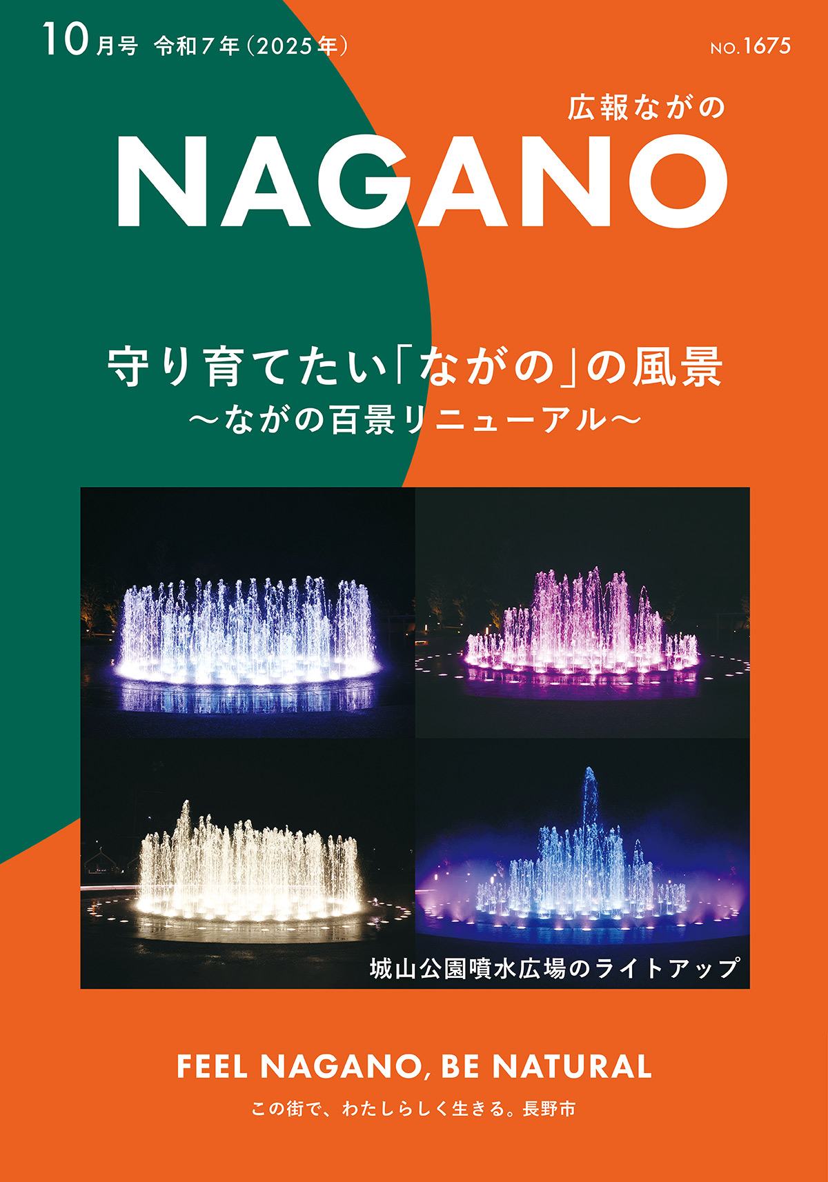 表紙の写真(城山公園噴水広場のライトアップ）