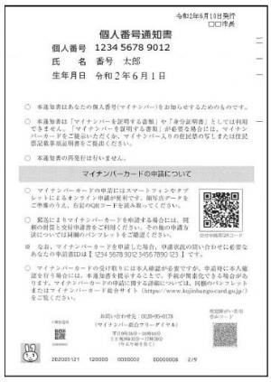 個人番号通知書