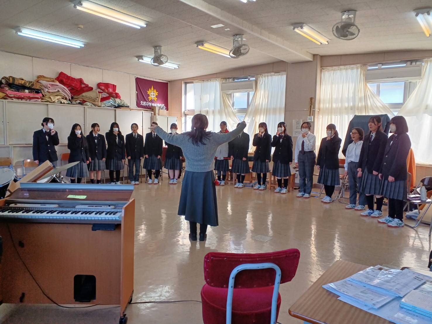 北部中学校合唱部練習風景