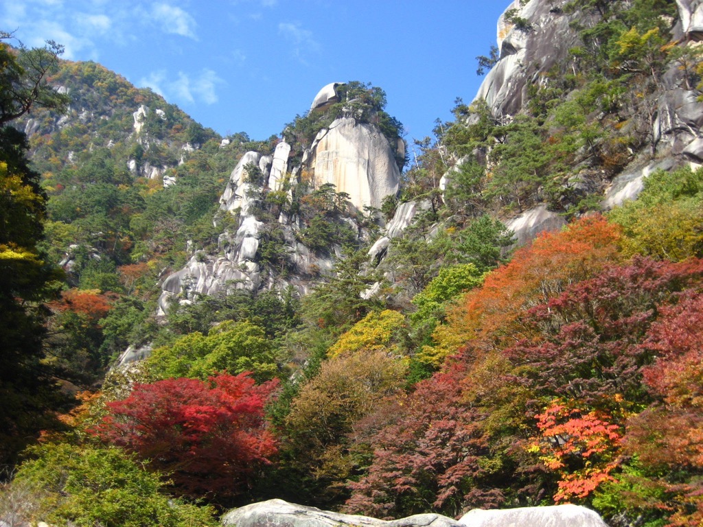 御嶽昇仙峡の紅葉の写真