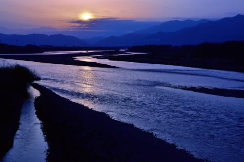 五輪大橋から見る犀川・北アルプス1