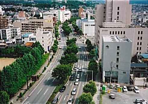 上から見た長野大通りの写真