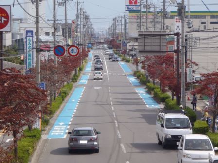 上松吉田線自転車レーンの設置