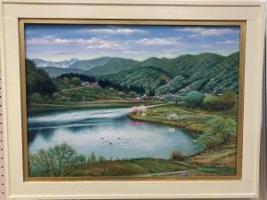 絵画「犀川と信州新町情景」の画像