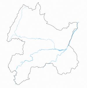 長野市の白地図（河川あり）