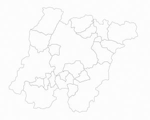 長野市の白地図（周辺市町村含む）