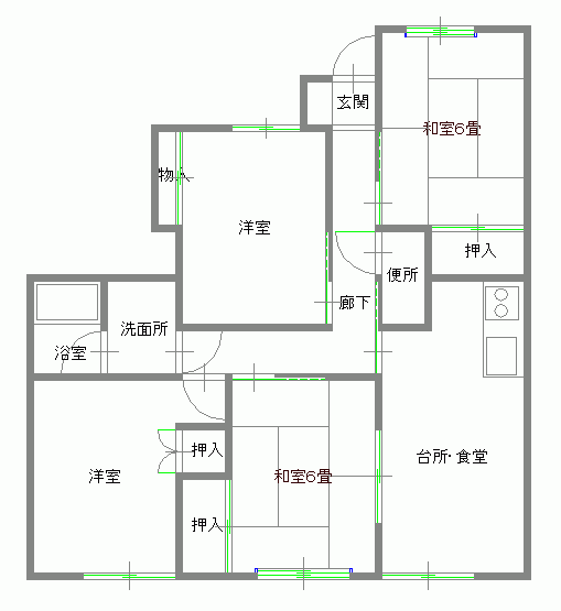 柳町4DK間取り図