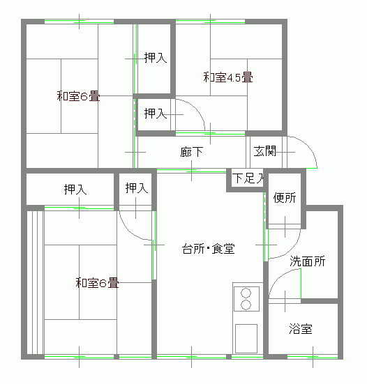 若里3DK間取り図