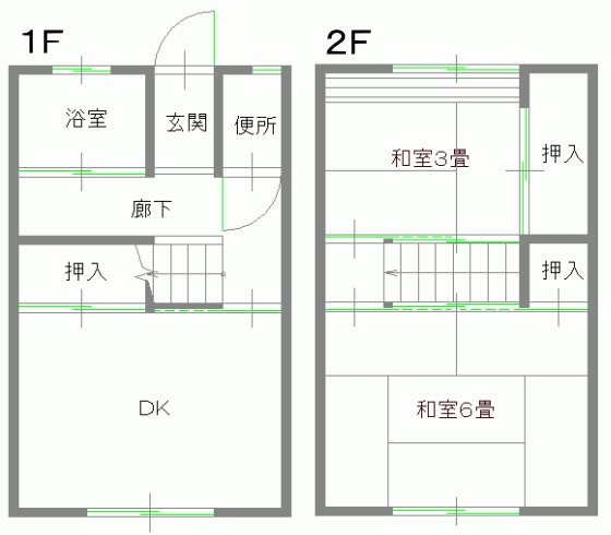 犀南2DK間取り図