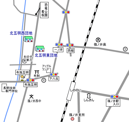 北五明西団地地図