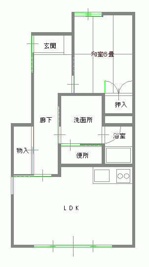 今井1LDK間取り図