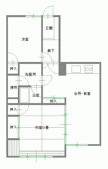 今井2DK間取り図