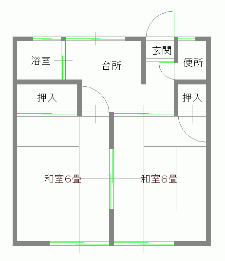 金井山2K間取り図